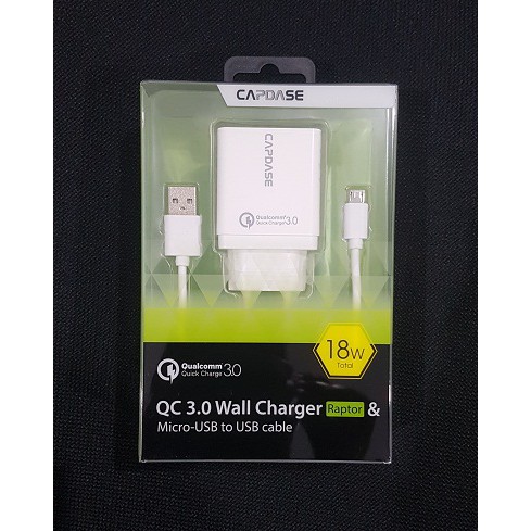 CAPDASE QC 3.0 Wall Charger Raptor and Micro USB Cable