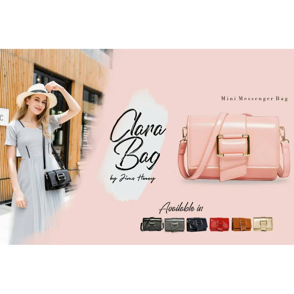 CLARA BAG JIMS HONEY ORI TAS SELEMPANG WANITA IMPORT FASHION CEWE KOREA MURAH KERJA KULIAH