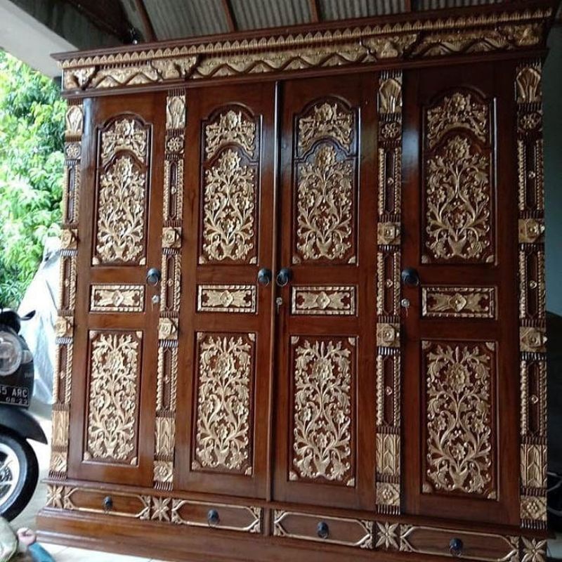 almari pakaian gebyok ukiran jati jepara