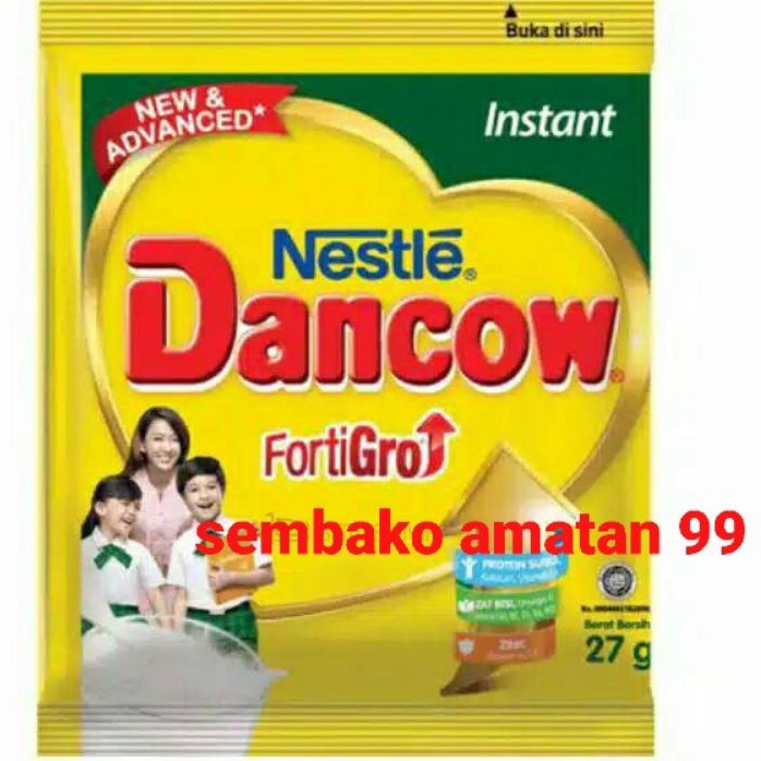 Dancow Sachet Putih Fortigro 27 Gram Per Renceng