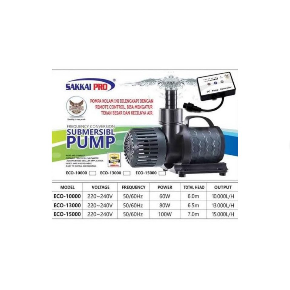 SAKKAI PRO ECO-13000 SUBMERSIBLE PUMP POMPA AIR CELUP AQUARIUM KOLAM