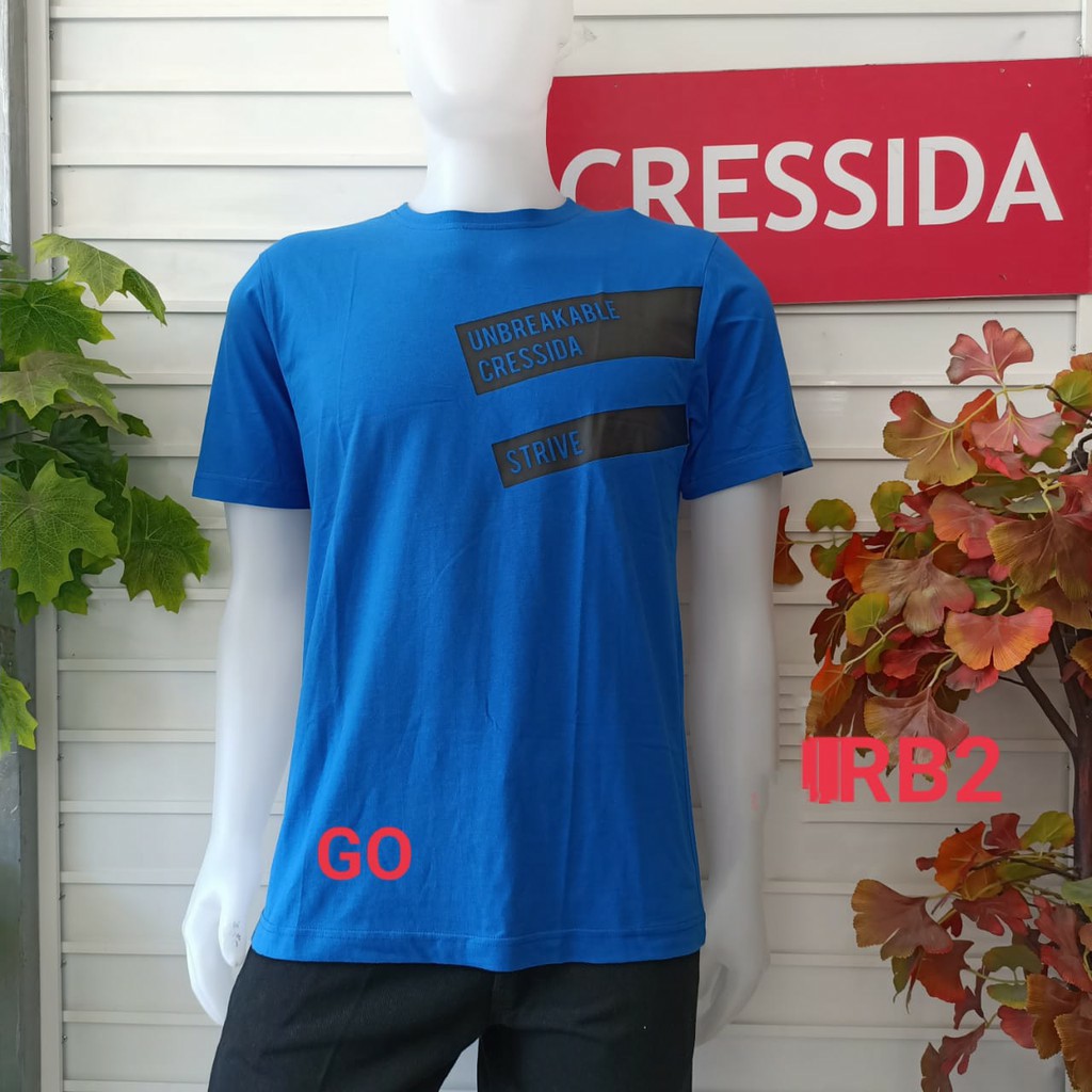 gos  XL CRESSIDA KAOS (Regular) Pakaian Pria Atasan Kaos Oblong Casual Santai Original Lengan Pendek