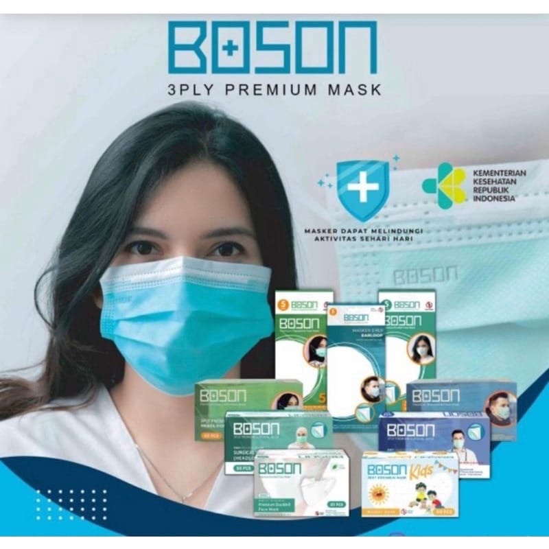 Masker Boson Surgical Medis Premium Hijab Bahan Soft