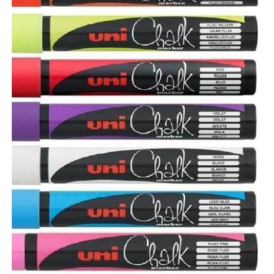 

☁ UNI CHALK PWE-5M (Spidol kapur untuk Blackboard, glassboard) ERASEABLE - Hitam ✳
