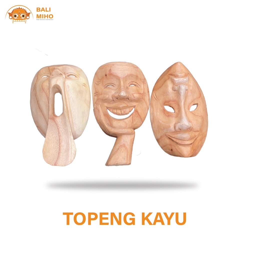 Dekorasi Dinding Topeng Abstrak Kayu - Topeng Wajah Manusia Abstrak - Pajangan Topeng - Dekorasi Top