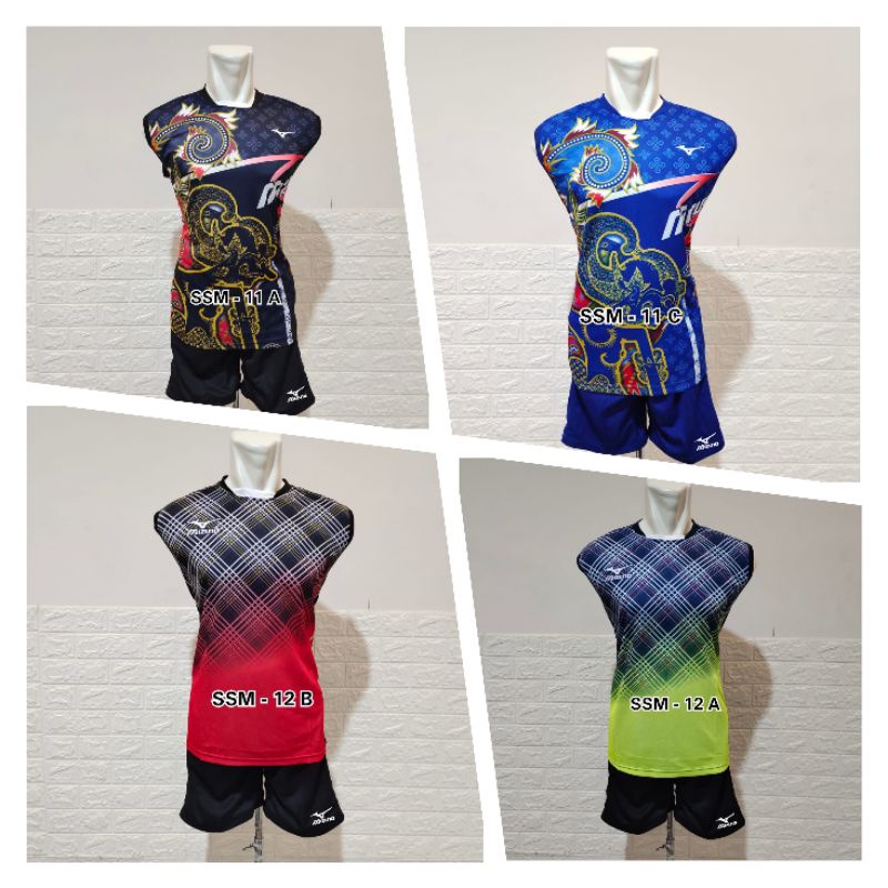 Jersey setelan voly pria wanita dewasa baju singlet mizuno