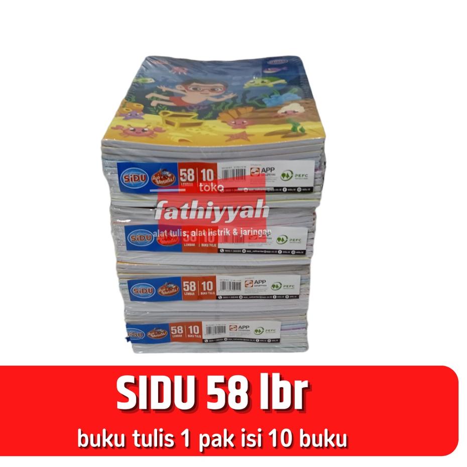 

Best! SIDU SINAR DUNIA buku tulis 58 lembar 1 pak isi 10 buku .,