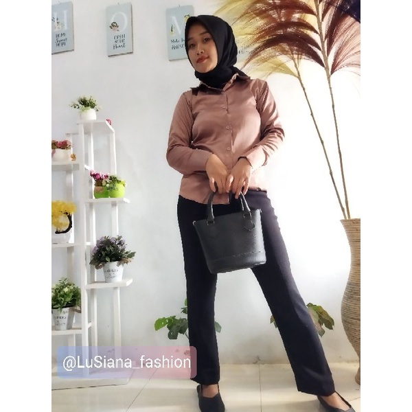 KEMEJA SATIN SILK / KEMEJA WANITA PREMIUM SATIN SILK / KEMEJA BAHAN JATUH / KEMEJA SATIN LENGAN PANJANG / KEMEJA HIJABER KOREAN