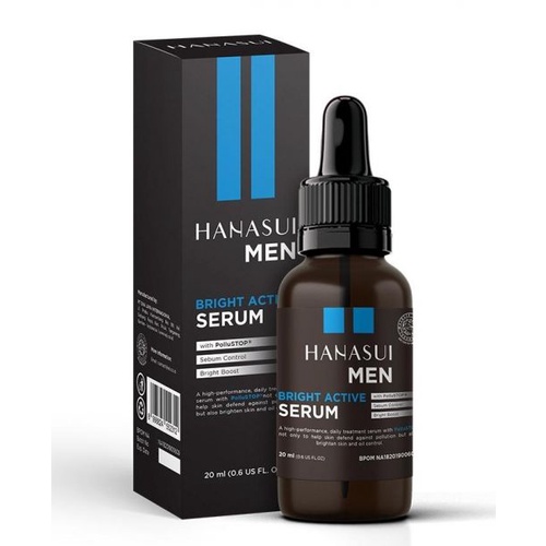 [ORI] Hanasui Men Bright Active Serum Treatment Pencerah &amp; Pelembab Kulit Wajah Pria - 20ml BPOM