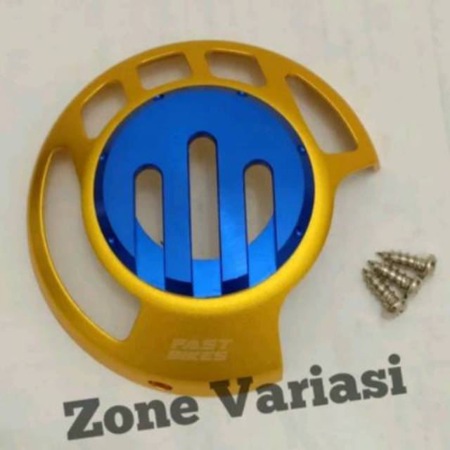 TUTUP COVER KIPAS CNC BLUE GOLD MATIC HONDA YAMAHA