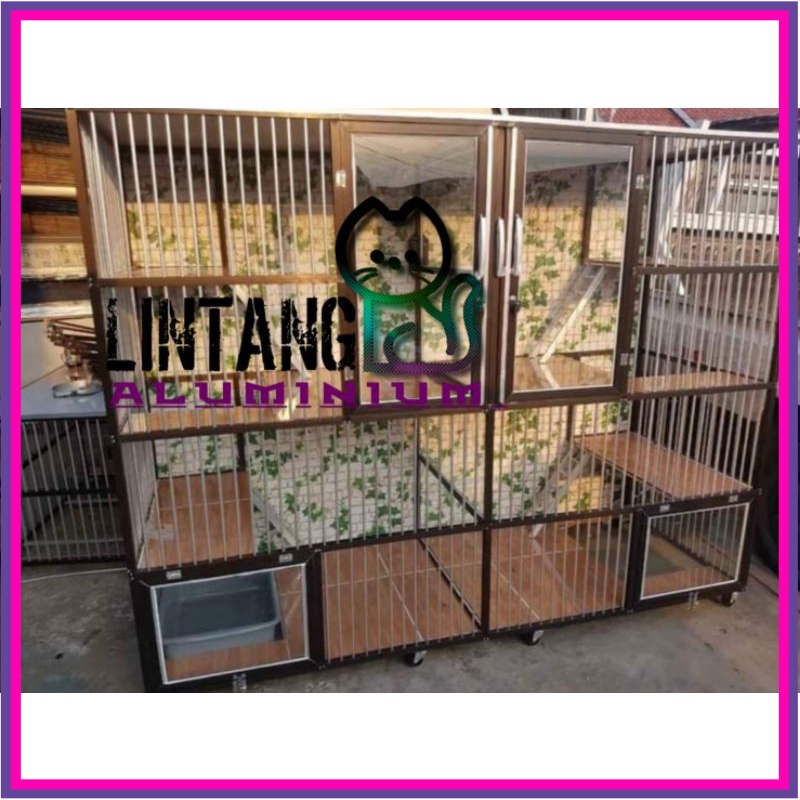 Kandang Kucing Aluminium Minimalis 4kamar jumbo