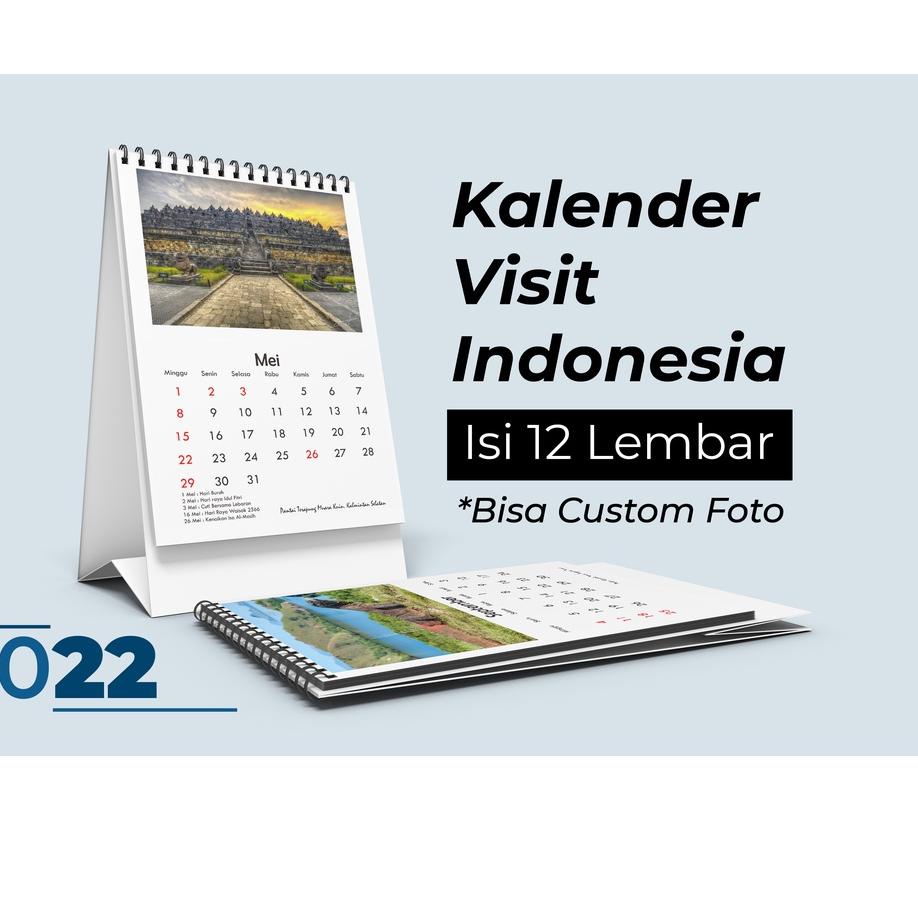 

[PRODUK PNL8V] KALENDER MEJA 2022 VISIT INDONESIA (BISA CUSTOM FOTO) KBW