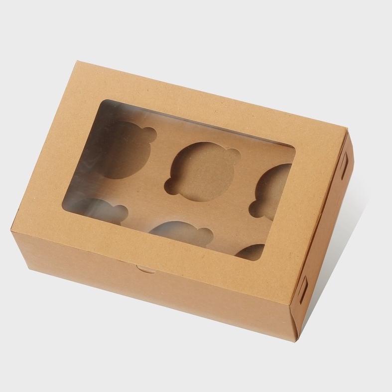 

BF21 2517 Kardus Cupcake Box isi 6 25x17x9 cm - Box Kue Snack- dus cake pudding kuetart roti donat Original Product