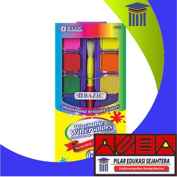 

WATERCOLOR PAINT / CAT AIR BAZIC 12 WARNA SQUARE MURAH