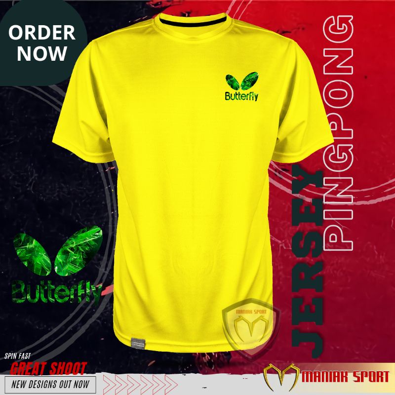 KPBK01 - KAOS PINGPONG BAJU TENIS MEJA BUTTERFLY JERSEY PREMIUM SABLON DTF TERBARU