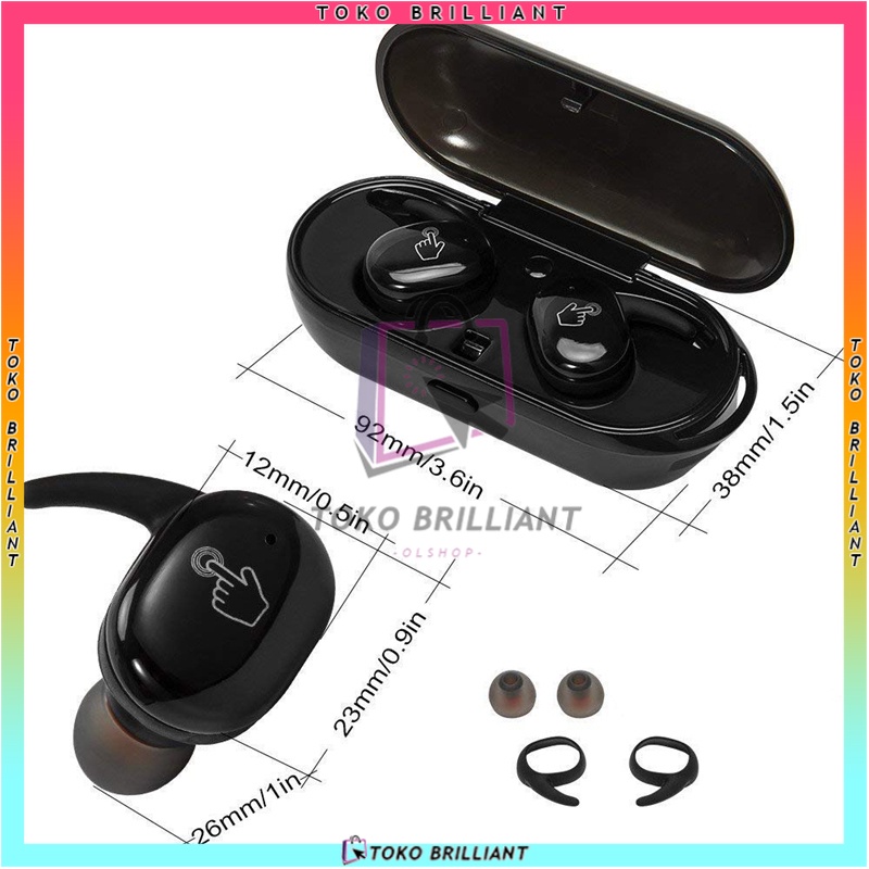 Bisa Bayar COD - TWS Y30 Bluetooth Earphone Nirkabel Headphone Kontrol Sentuh Olahraga Earbud Mikrofon  Headset TWS