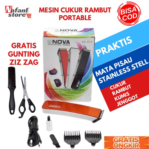 Alat Mesin Cukur Rambut Kumis Jenggot Portable Baterai