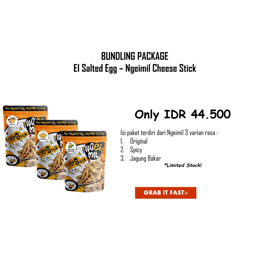 

Paket Hemat - EI Salted Egg – Ngeimil Cheese Stick
