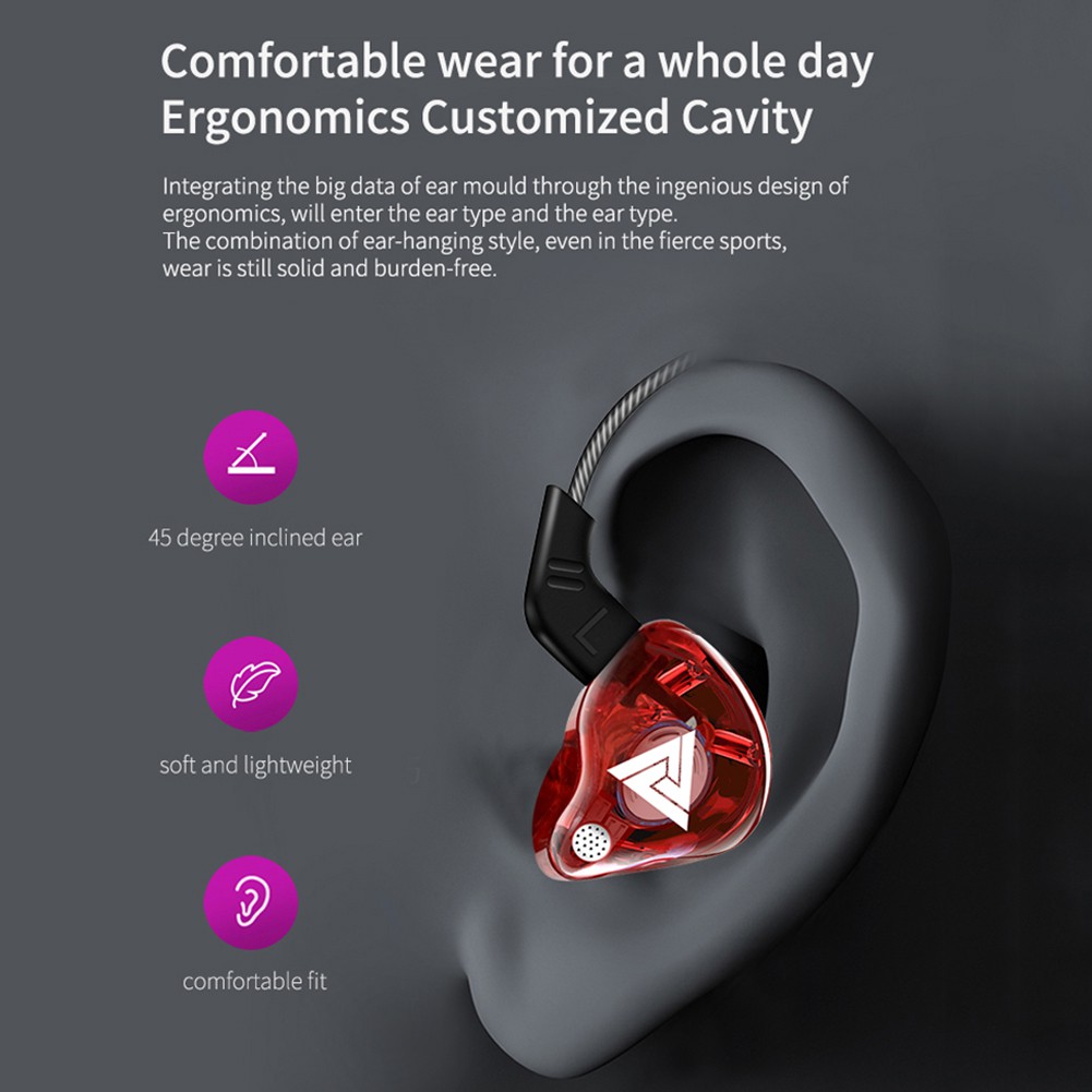 Qkz AK6 Headset Earphone Sport In-ear Musik Suara HiFi Universal Jack 3.5mm Dengan MIC Untuk Smartphone