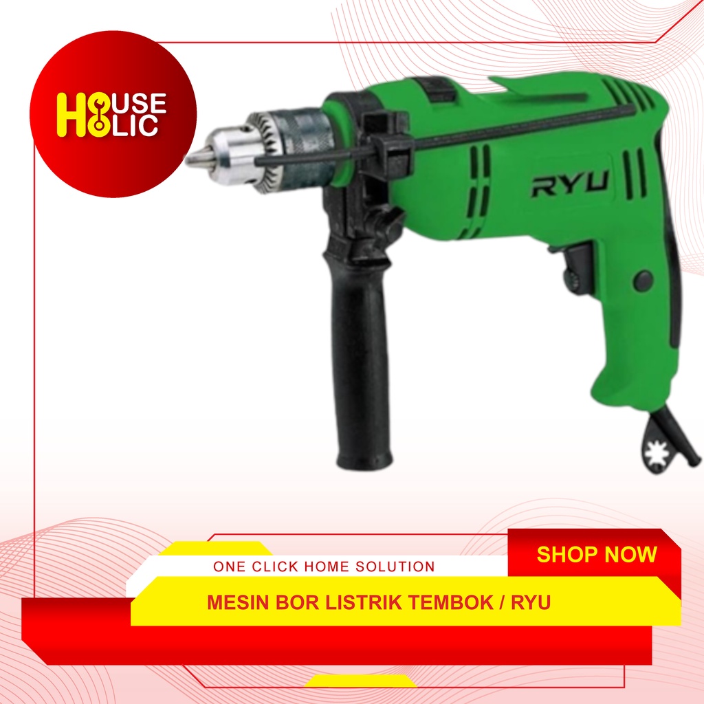 RYU Mesin Bor Listrik Beton Tembok 13mm RID 13-1 RE / Impact Drill