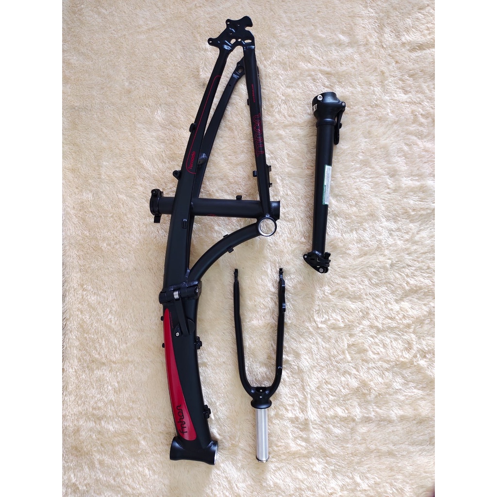 Frame Set Fnhon Plus HP Tornado Hitam Merah Discbrake Db Disc Brake 20 22 inch Black Red Handlepost not Blast Gust Storm