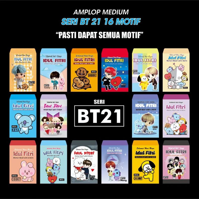 

AMPLOP LEBARAN MOTIF BT21 MEDIUM