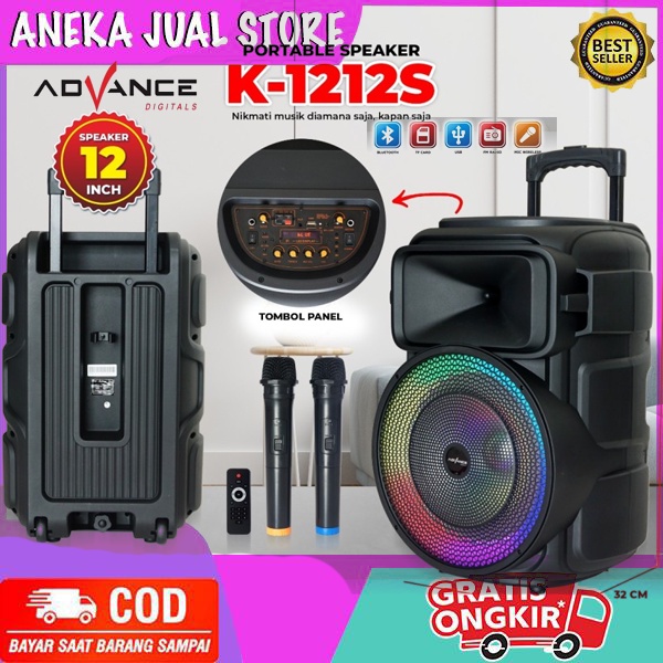 ADVANCE K1212S SPEAKER MEETING PORTABLE BLUETOOTH  12 INCH + MIC 2BH