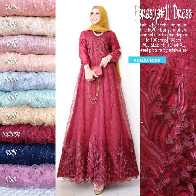 Farasya #11 Dress Kondangan Dress Tile Jumbo Dress Brukat Jumbo Party Dress Ld 120 Ld 110 Ld 100 BROKAT TILLE JUMBO DRES MUSLIM XXXL REMAJA GAMIS PERNIKAHAN SERAGAMAN GAMIS PESTA WISUDA TUNAGAN MUARAH BAGUS WARNA SAGE MILLO DUSTY ROSE LEBARAN TERBARU