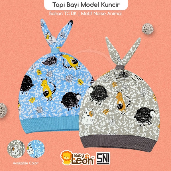 Kupluk Bayi Kuncir 0-12 bln BABY LEON Topi Kelinci Bayi newborn Baru lahir unisex Topi anak DS-122