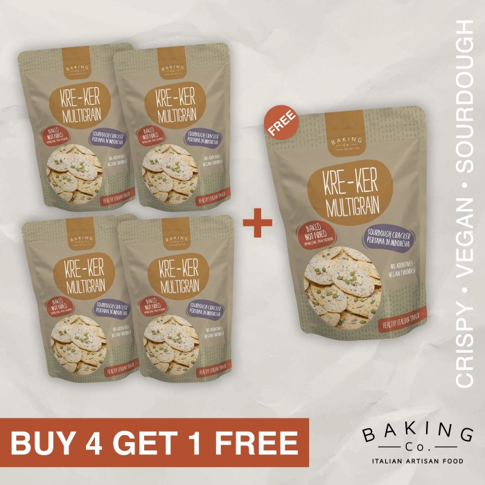 

Beautywearr - Family Pack 5 Pieces - Snack Sehat Multigrain Sourdough Crackers