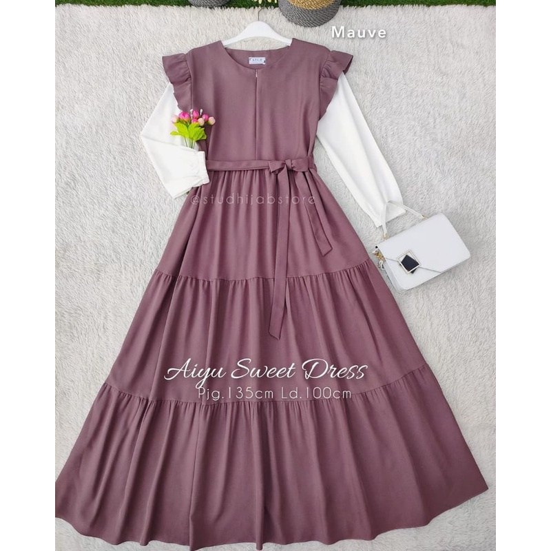 Aiyu Sweet Dress /Baju Remaja Wanita /pakaian wanita/kekinianAiyu /Dress/korea style/L/XXL/Terbaru/ Termurah Viral 2021