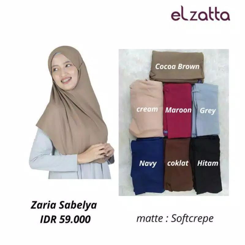 BERGO ELZATTA ZARIA SABELYA / KERUDUNG INSTAN ELZATTA