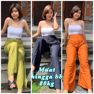 CELANA KULOT HW HIGHWAIST KANCING RESLETING  RAYON PREMIUM 