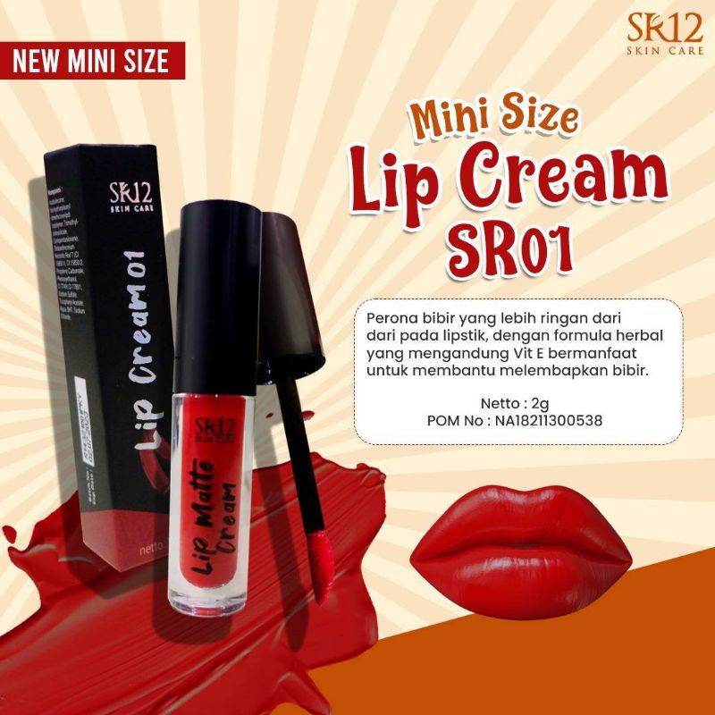 LIPCREAM SR12 - LIP MATTE ANTI AIR TIDAK KERING DI BIBIR