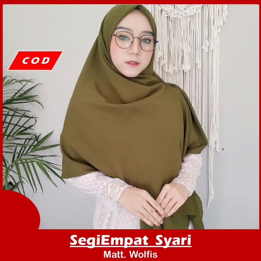 Jilbab/hijab 150X150 segiempat wolfis square wolfis khimar jumbo kerudung syari