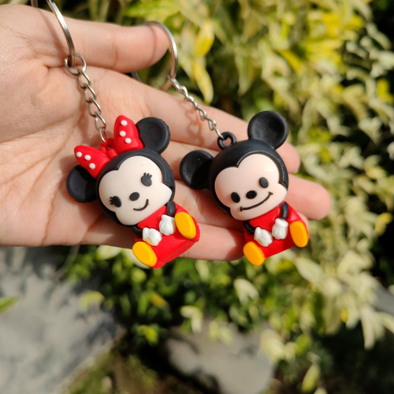 Gantungan Kunci Mickey Minnie Mouse Ganci Keychain Gantung Hiasan Aksesoris Tas Tikus Miki Mini