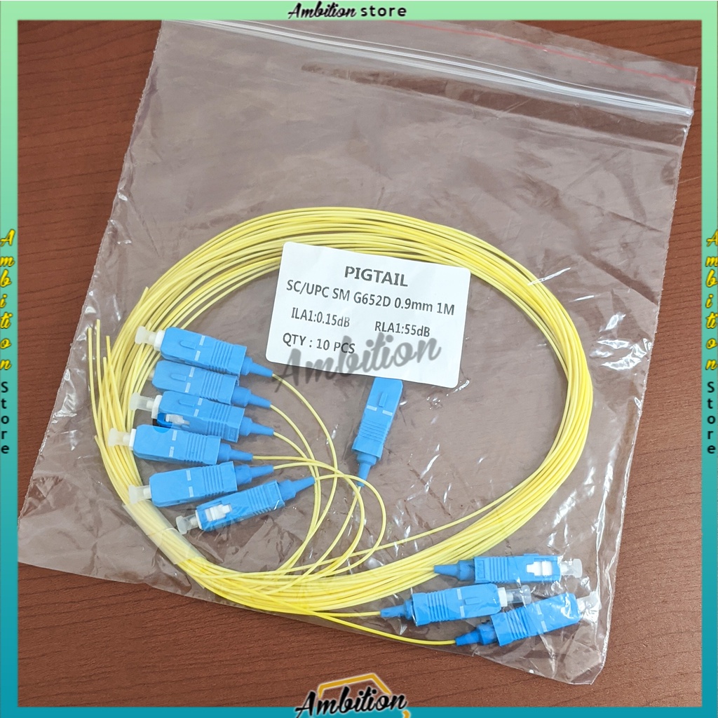 [Bisa Bayar Ditempat] Fiber Pigtail SC/UPC 0.9mm SM 1.5 Meter Kabel Fo Pigtail 1M SC UPC