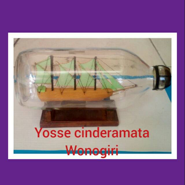 KAPAL Dalam BOTOL Pajangan MINIATUR Kesenian