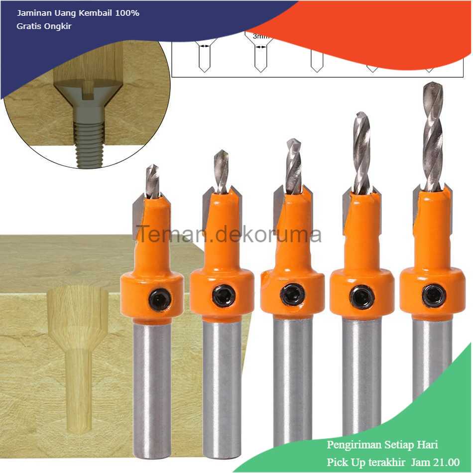 TD-DFA JGZUI Mata Bor Kayu Pelubang Drat Baut Bit Router 8mm 5 PCS - JGZ5