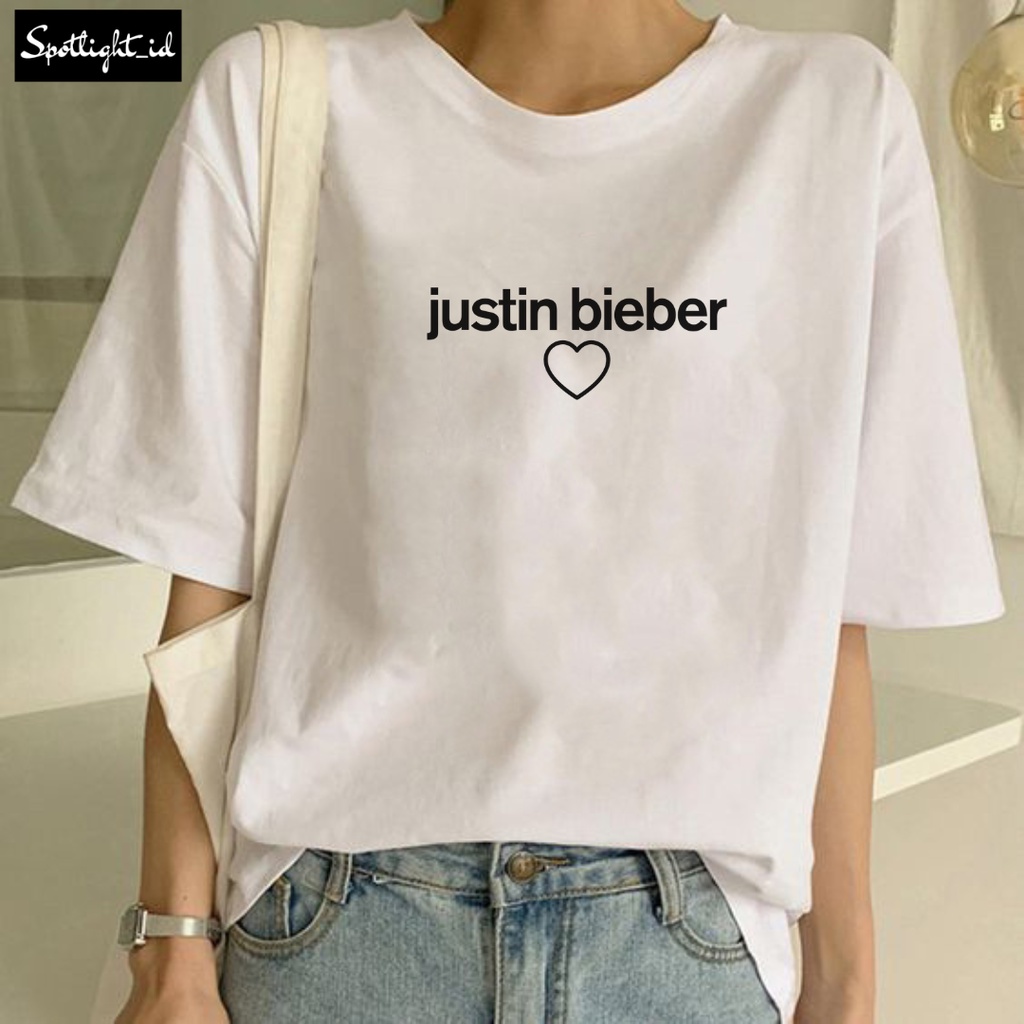 SPOTLIGHT_ID - BAJU KAOS WANITA JUSTIN BIEBER LOVE , T SHIRT WANITA JUSTIN BIEBER LOVE , KAOS WANITA