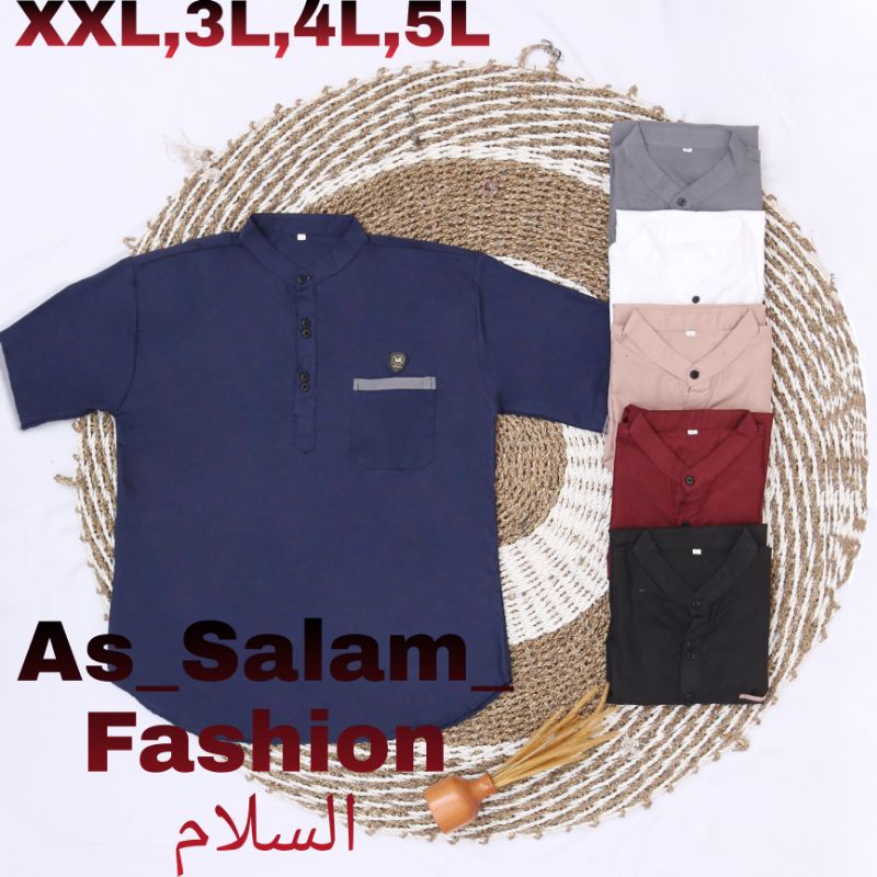 Baju Koko muslim pria dewasa kurta laki-laki size jumbo XXL-5L