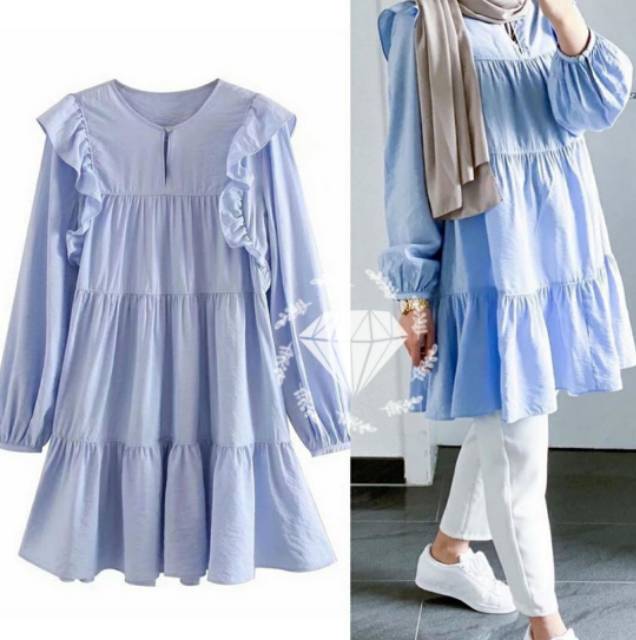 BAJU WANITA TERBARU 2021 UKHTI LADIES GADIS SYARI TUNIK MISNIA MOSCREPE (TUNIK ONLY)