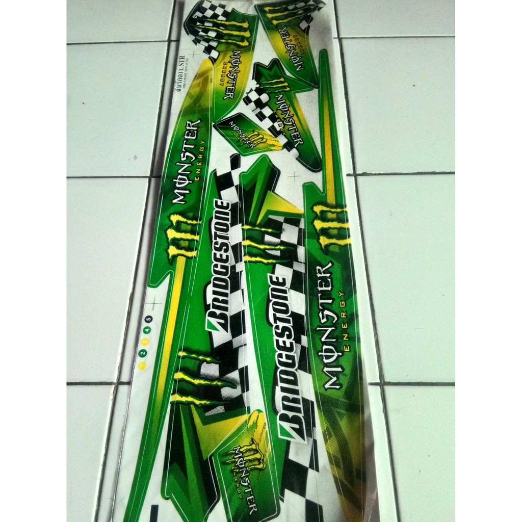 Aksesoris Striping Stiker Lis Variasi Motor Yamaha Mio Smile - Mio Sporty - Monster Energy