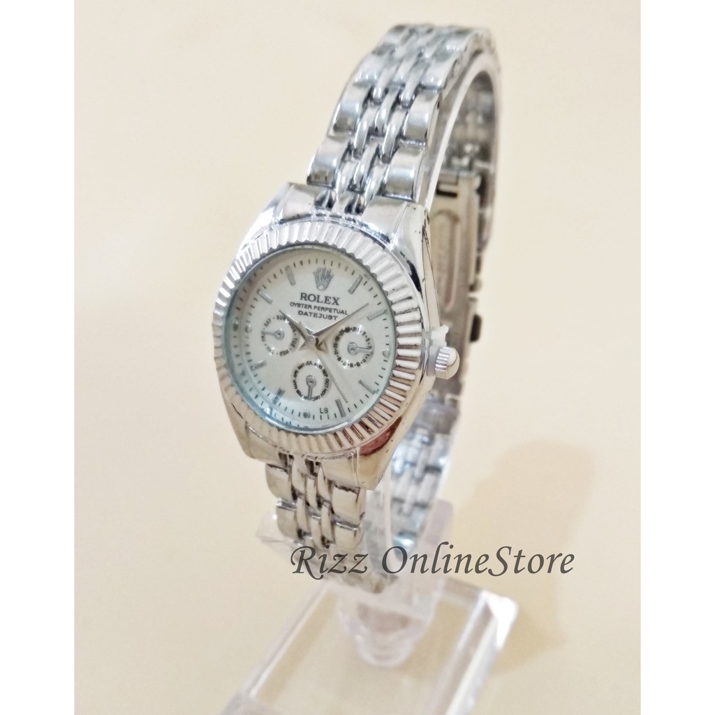 GRATIS BOX DAN BATRE Jam Tangan Couple Pasangan | Jam Tangan Kapel Anti Air Silver Plat Putih - Wani