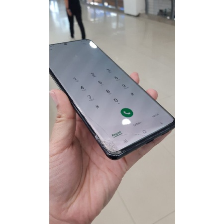 second samsung s20 ultra minus kaca bawah retak