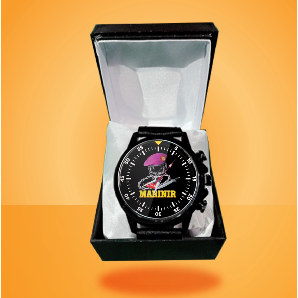 JAM TANGAN CUSTOM TNI AL MARINIR TENGKORAK   01 KEREN TERMURAH