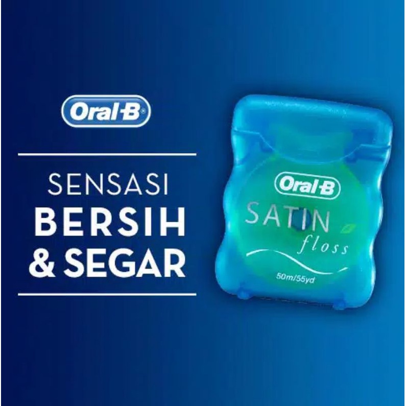 Dental Floss Oral-B / Benang Gigi Satin &amp; Essential 50 m