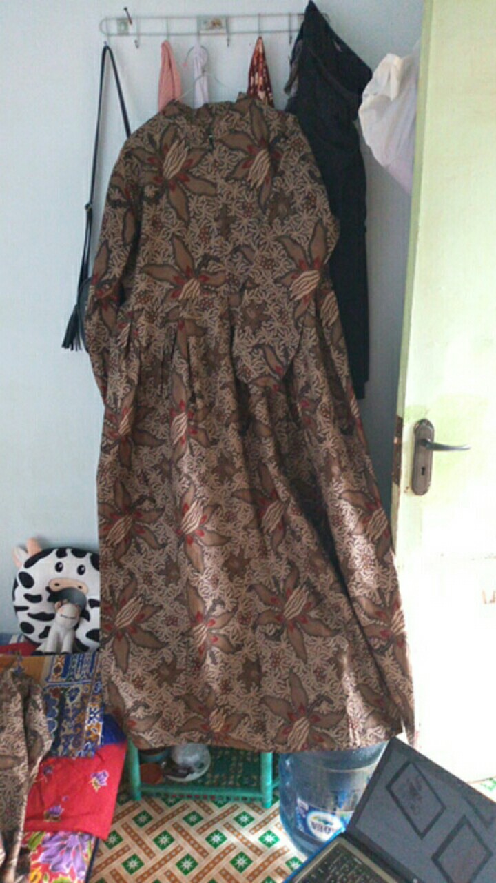 Ms Gamis Batik Sriwedari Maxi Bumil/busui Katun Sogan Allsize Bisa (cod)