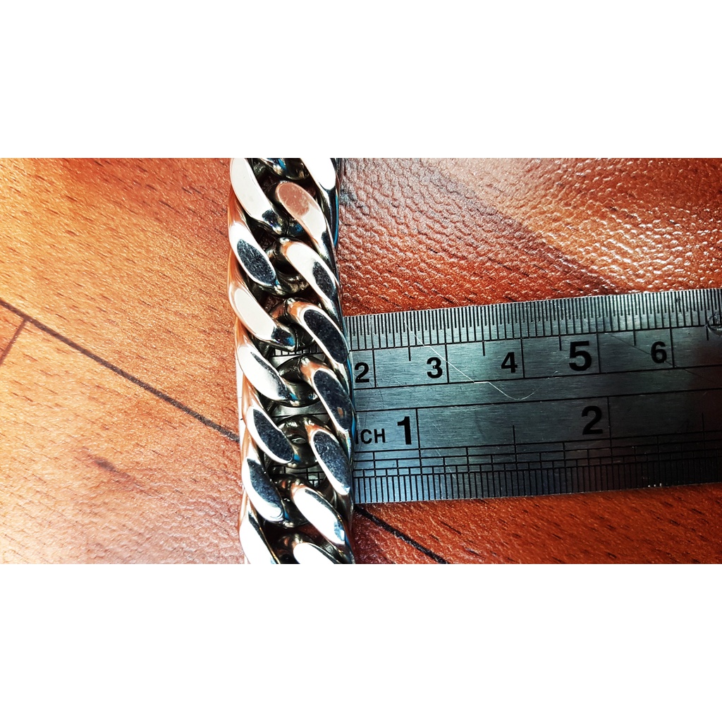 Gelang tangan Rante Gepeng ukuran 1,7 ml/ 1,7 cm, Besi Putih Asli Ambon