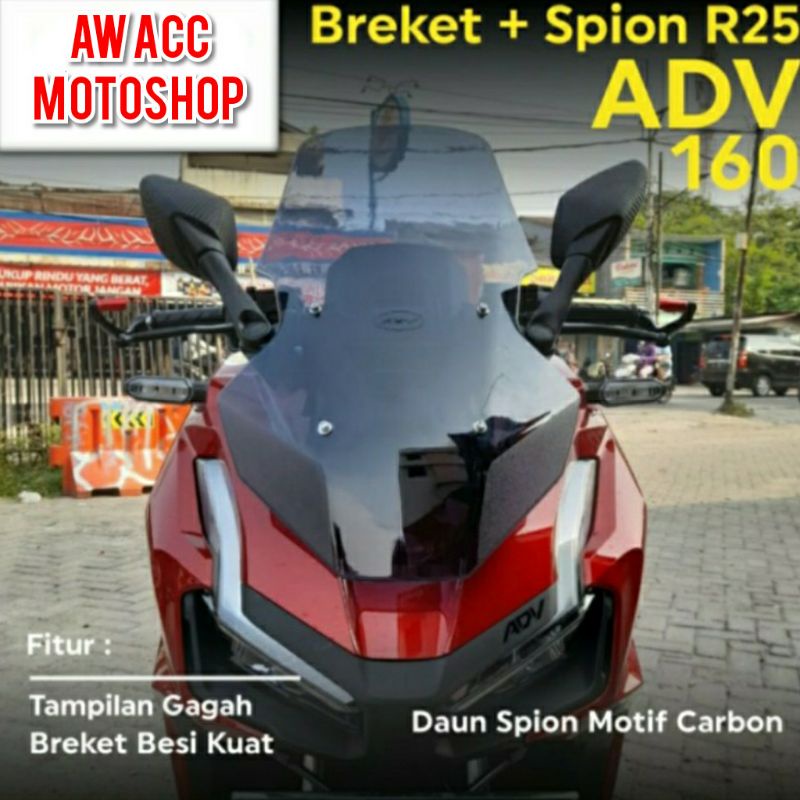 Paket Breket + Spion R25 Carbon NEW ADV 160 150 PNP